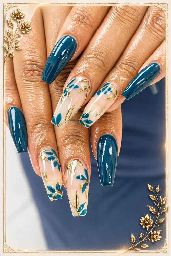 Elegant manicured hands with floral accents